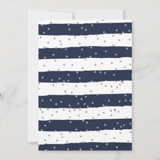 チアリーティングネイビー&シルバー応援誕生日 招待状 (裏面)