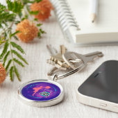 チアリーティングハッピーバースデー銀河系パーソナライズされた キーホルダー (側面)