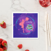 チアリーティングハッピーバースデー銀河系 パーソナライズされた スタンダードカクテルナプキン (インサイチュ)