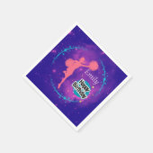 チアリーティングハッピーバースデー銀河系 パーソナライズされた スタンダードカクテルナプキン (角)