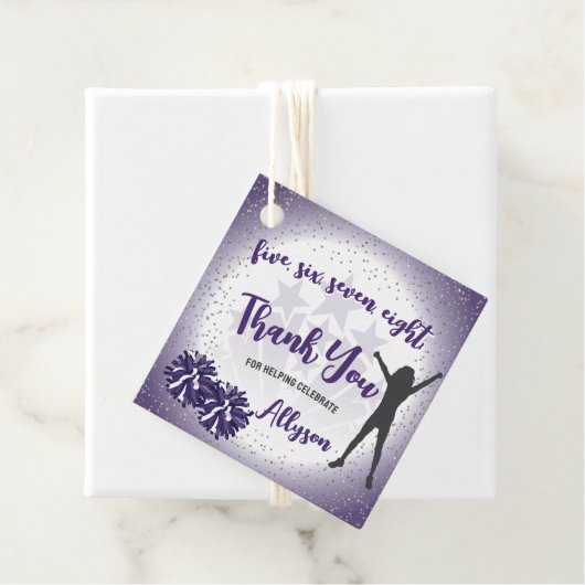 チアリーティングバースデーパーティーパープルサンキューユユー フェイバータグ (インサイチュ)