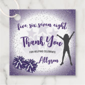 チアリーティングバースデーパーティーパープルサンキューユユー フェイバータグ (正面)