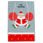 チアリーティングパーソナライズされたクリスマス ミディアムペーパーバッグ (正面)