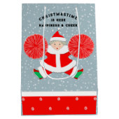 チアリーティングパーソナライズされたクリスマス ミディアムペーパーバッグ (裏面)