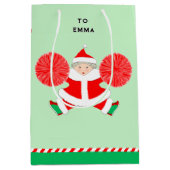 チアリーティングパーソナライズされたクリスマス ミディアムペーパーバッグ (正面)