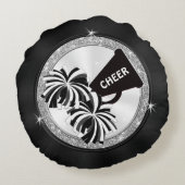 チアリーティングパーソナライズされたシニアナイトアイディア ラウンドクッション (裏面)