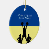 チアリーティングパーソナライズされた任意の色のクリスマス セラミックオーナメント (右)
