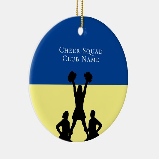チアリーティングパーソナライズされた任意の色のクリスマス セラミックオーナメント (右)