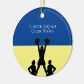 チアリーティングパーソナライズされた任意の色のクリスマス セラミックオーナメント (左)