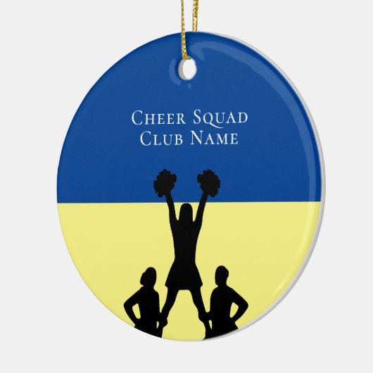 チアリーティングパーソナライズされた任意の色のクリスマス セラミックオーナメント (左)