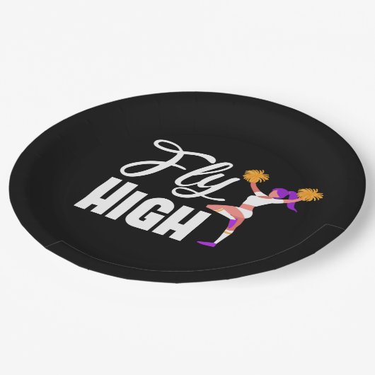 チアリーティングパーティーデコレーションチアリーダープレート ペーパープレート (アングル)