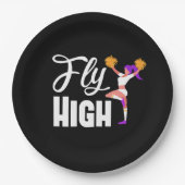 チアリーティングパーティーデコレーションチアリーダープレート ペーパープレート (正面)