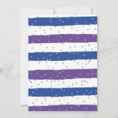 チアリーティングパープルブルー応援誕生日 招待状 (裏面)