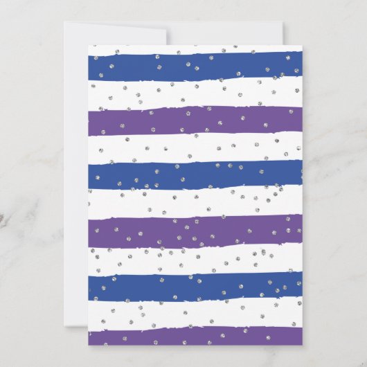 チアリーティングパープルブルー応援誕生日 招待状 (裏面)