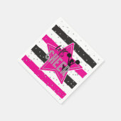 チアリーティングピンクシルバーブラック応援誕生日 スタンダードカクテルナプキン (角)