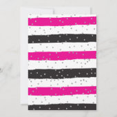 チアリーティングピンクシルバーブラック応援誕生日 招待状 (裏面)