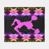 チアリーティングフリースブランケット鮮やかの色。 フリースブランケット (正面(横))