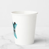 チアリーティングブルーシルバーブラック応援誕生日 紙コップ (左)