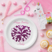 チアリーティングポンポンハッピーバースデー紙プレート ペーパープレート (パーティー)