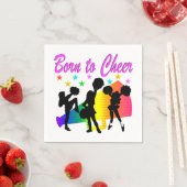 チアリーティングレインボーメガホンデザイン スタンダードカクテルナプキン (インサイチュ)