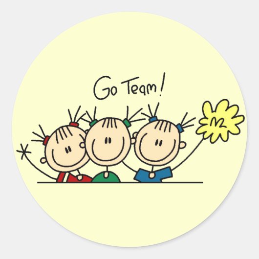 チアリーティング分隊Tシャツとギフト ラウンドシール (正面)