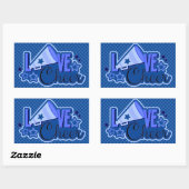 チアリーティング市松模様にシール 長方形シール (シート)