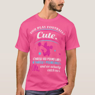 チアリーティング引用文遊より可愛いサッカー Tシャツ