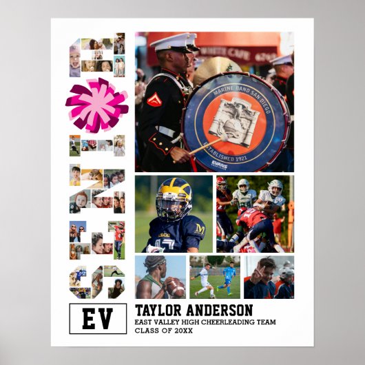 チアリーティング応援チームシニアフォトコラージュ ポスター (正面)