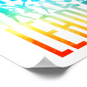 チアリーティング応援応援引出線水色 ポスター (角)