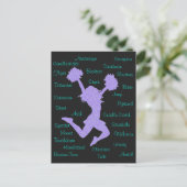 チアリーティング条件タイポグラフィ ポストカード (スタンド正面)