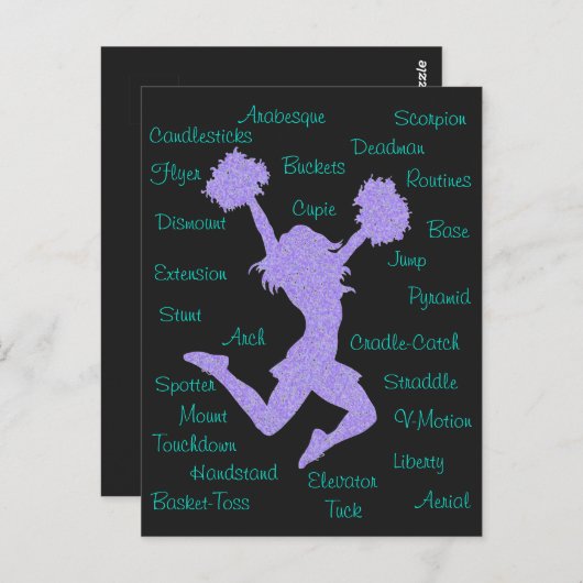 チアリーティング条件タイポグラフィ ポストカード (正面/裏面)