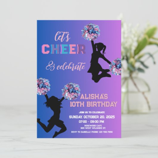 チアリーティング誕生会 招待状 (スタンド正面)