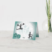 チアリーティング誕生日グリーンサンキューユー カード (裏面)