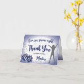 チアリーティング誕生日ネイビーブルーサンキューユー カード (黄色い花)