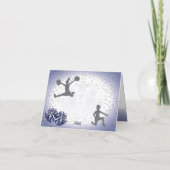 チアリーティング誕生日ネイビーブルーサンキューユー カード (裏面)