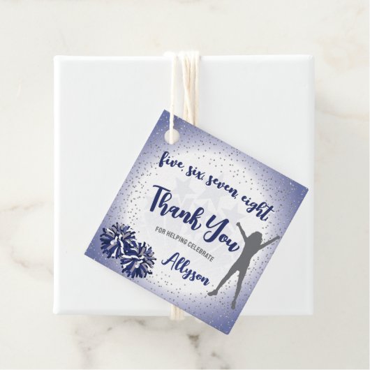 チアリーティング誕生日ネイビーブルーサンキューユー フェイバータグ (インサイチュ)