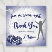 チアリーティング誕生日ネイビーブルーサンキューユー フェイバータグ (正面)