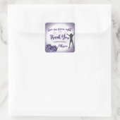 チアリーティング誕生日パーティーパープルありがとう好意 スクエアシール (バッグ)