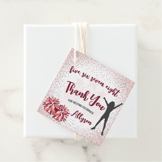 チアリーティング誕生日パーティーピンクありがとう フェイバータグ (インサイチュ)