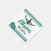 チアリーティング誕生日パーティー、エイジグリーン スタンダードカクテルナプキン (角)