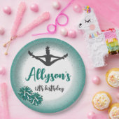 チアリーティング誕生日パーティー、エイジグリーン ペーパープレート (パーティー)