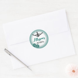 チアリーティング誕生日パーティー、エイジグリーン ラウンドシール