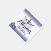 チアリーティング誕生日パーティー、任意の年齢ネイビーブルー スタンダードカクテルナプキン (角)