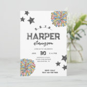 チアリーティング誕生日招待状 |応援パーティー 招待状 (スタンド正面)