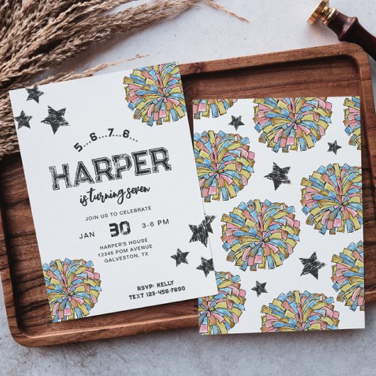 チアリーティング誕生日招待状 |応援パーティー 招待状