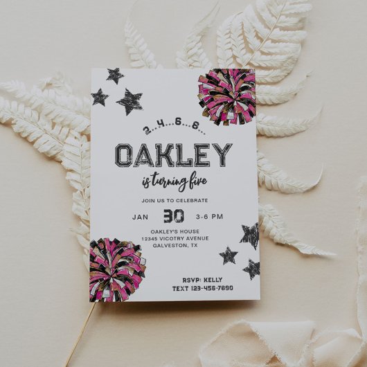 チアリーティング誕生日招待状 |応援パーティー 招待状