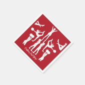 チアリーティング赤白チアリーダーパーソナライズされた スタンダードカクテルナプキン (角)