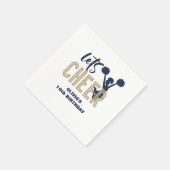 チアリーティング金ゴールドとネイビー応援誕生日 スタンダードカクテルナプキン (角)