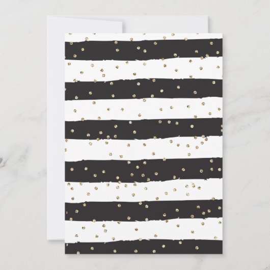 チアリーティング金ゴールド及びブラック応援誕生日 招待状 (裏面)