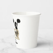 チアリーティング金ゴールド及びブラック応援誕生日 紙コップ (左)